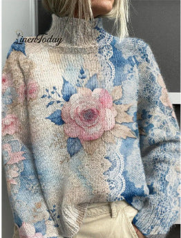 Christmas abstract print casual cape jacket cardigan m301686