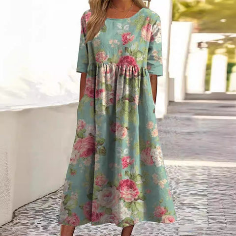 Fashion digital print big wide dress m302128