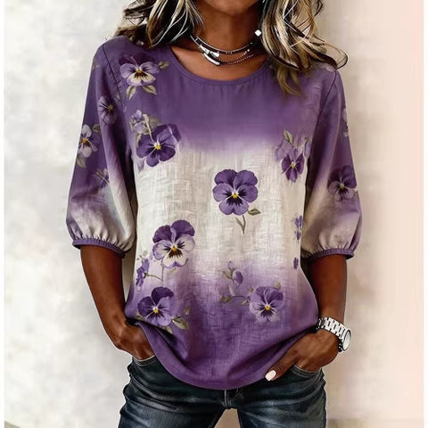 Crew neck T-shirt temperament medium sleeve m302955