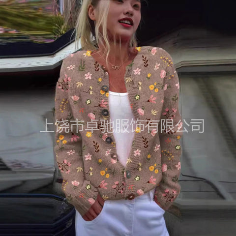 New cardigan knitted jacket women's clothing early spring and autumn source work m301722