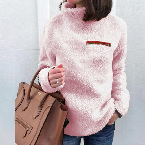 Autumn new sweater women's fashion zipper turtleneck bottoming top m301925