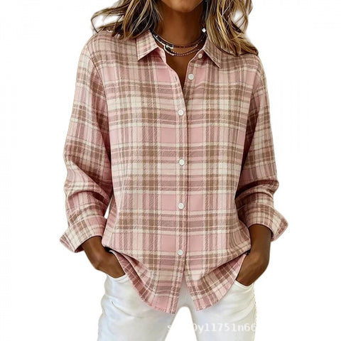 3D digital flower print pink fresh and sweet floral shirt versatile women's top m302217