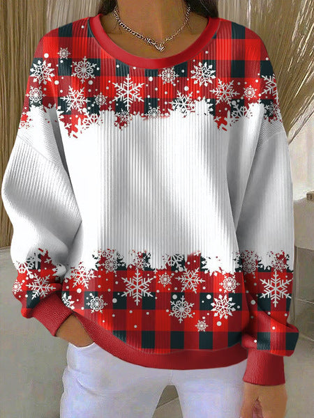 Knitted top snowflake christmas tree mix and match casual commuter sweater m302212