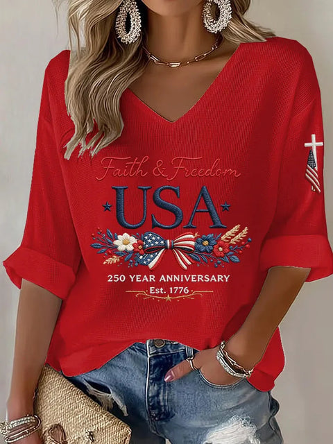 Summer V-neck short-sleeved top 3D digital printing women's casual short-sleeved m302655