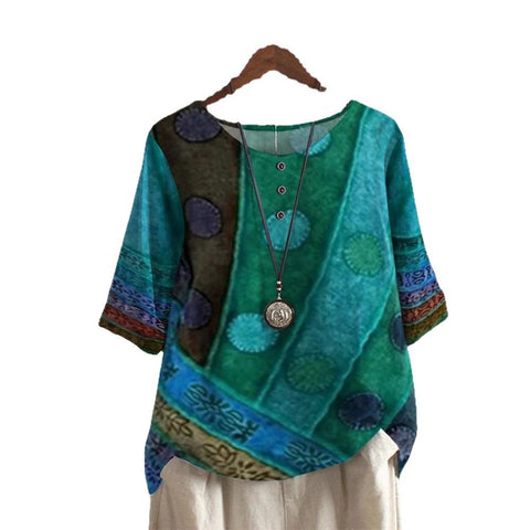 Women's loose fashion loose digital printing casual top m302002