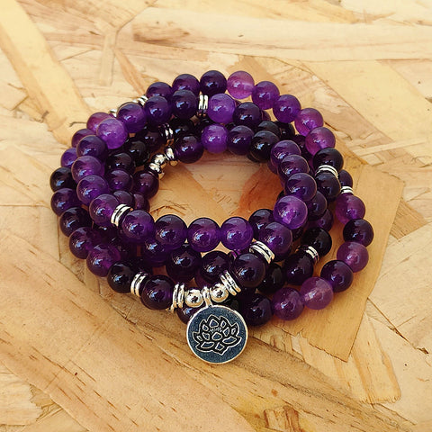 8Mm new Amazon bracelet 108 Buddha beads lotus multi-circle bracelet tree of life pendant item sweater chain m3331309