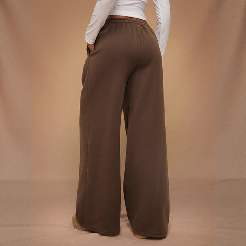 Women's autumn and winter rubber band velvet loose wide-leg sports casual trousers m301677
