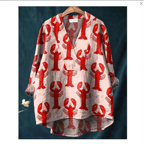 Loose printing crew neck casual large size women's T-shirt m301276