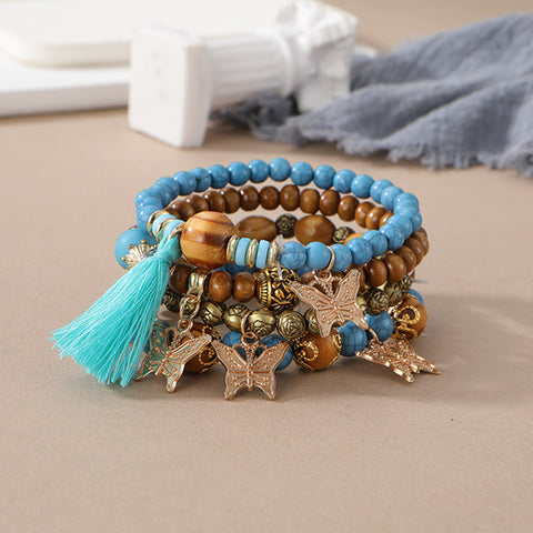 New Bohemian Bracelet Creative Tassel Multi-layer Beaded Bracelet m3331286