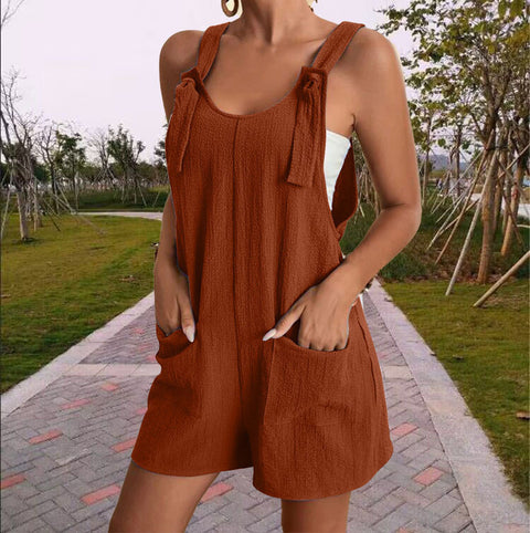 Fashion suspender shorts jumpsuit overalls women's m301065