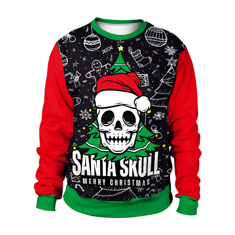 Christmas Halloween New Men's and Women's Crew Neck Sweater 3D Digital Printing Couple Pack m301586