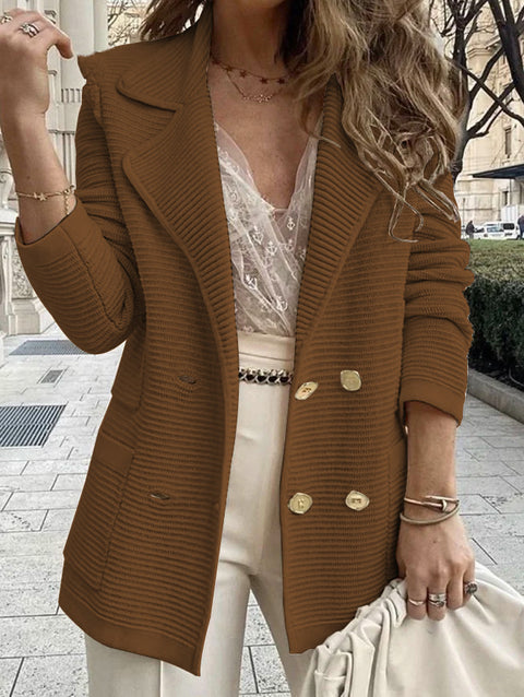 Short Textured Casual Top Long Sleeve Jacket Autumn and Winter New Women's M301625