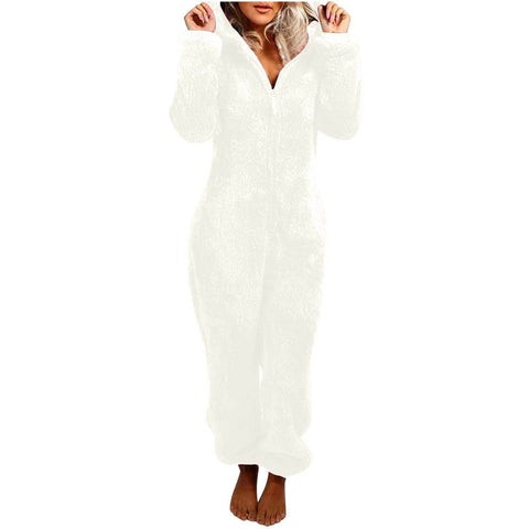 Fleece Thickened Fluffy Jumpsuit Hooded Pajamas m302166