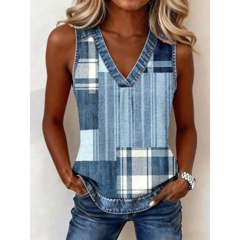 Casual plaid sleeveless vest small suspender m302807