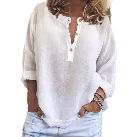 Long sleeve cotton and linen shirt m302917
