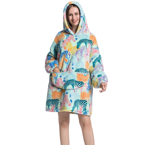 Family pajamas new cold clothes hooded sweater children's wearable blanket m302149