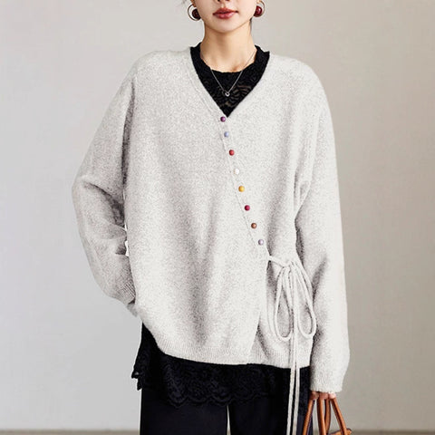Popular cardigan wool sweater women's loose top jacket m301995