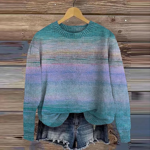 Knitted Women's Christmas Crew Neck Long Sleeve Pullover Women's m302124