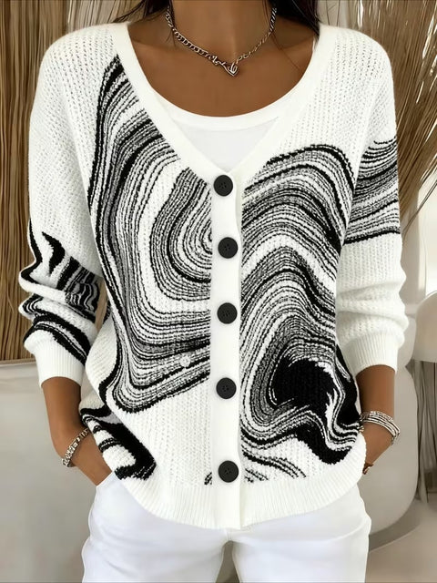 Button knitted hooded cardigan jacket autumn and winter new m303071