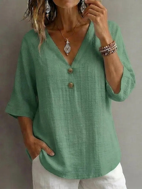 V-neck button-down top m302532