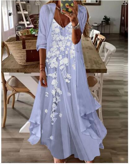 Holiday suspender long skirt Indian style swing skirt two-piece set m302893
