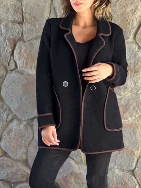 Women's temperament suit collar double-sided woolen jacket m300688