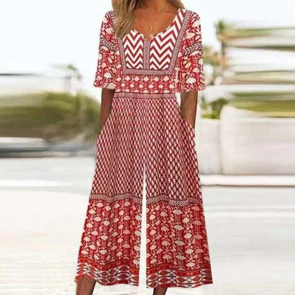 Women's suspender long dress 3D digital printing temperament onesie m301258