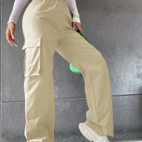 Beltless trousers high waist season wide leg trousers straight loose temperament commuter trousers casual trousers m301371