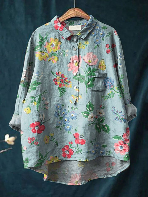 Loose printing round neck casual large size women's T-shirt m302702