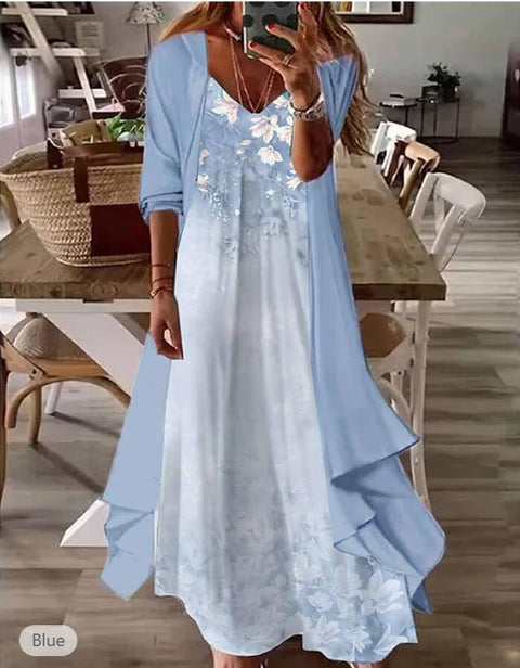 Holiday suspender long skirt Indian style swing skirt two-piece set m302893