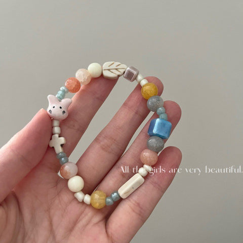 Chinese ceramic beaded bracelet femininity sweet and cute girl bracelet m3331322
