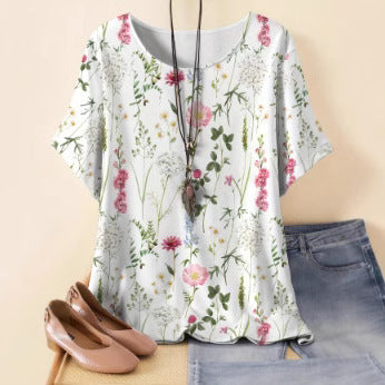 Women's new loose 3D printing round neck casual large size pullover women's clothing m301285