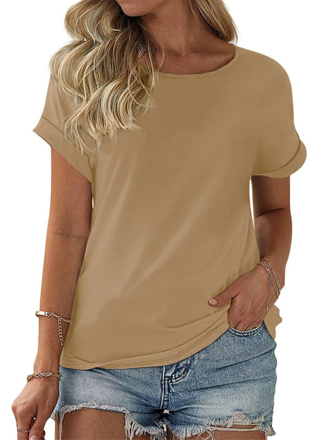 Color matching crew neck versatile casual women's top m302620