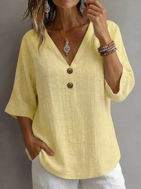 V-neck button-down top m302532