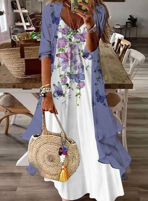 Holiday suspender long skirt Indian style swing skirt two-piece set m302893