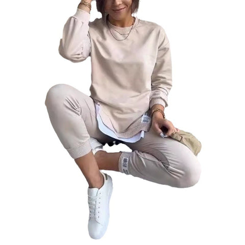 Splicing fake two-piece sweater sweatpants set m302319