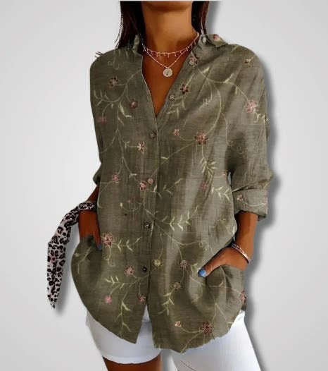 Long Sleeve Shirt 3D Sequin Gradient Print Loose Casual Top m302406