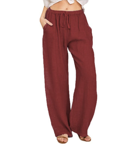 Casual cotton and linen loose yoga trousers for women m301569
