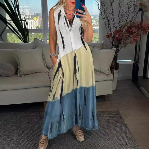 Fashion explosion V-neck printing dress m301904