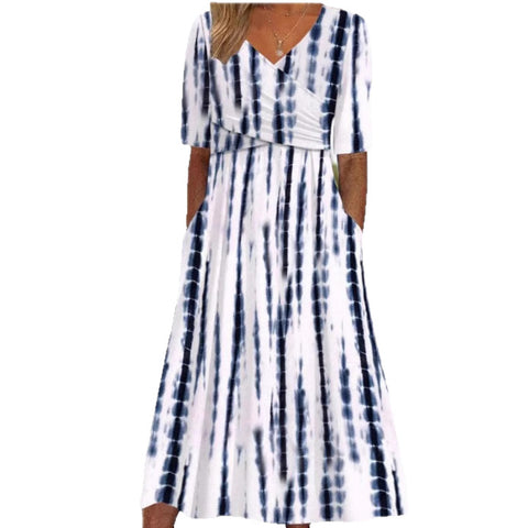 Summer v-neck pocket dress m302897