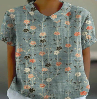 Summer wind short-sleeved printed pullover m301619