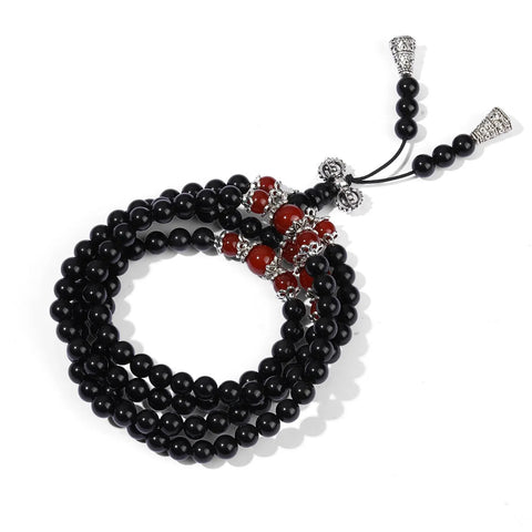 Obsidian bracelet 108 Buddha beads, multi-circle bracelet, six-character mantra, tiger's eye stone, male and female couples jewelry m3331315
