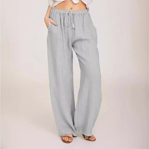 Casual cotton and linen loose yoga trousers for women m301569