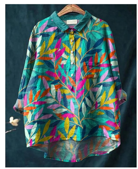 Loose printing crew neck casual large size women's T-shirt m301283