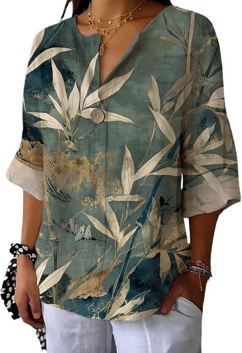 Fashion Women's Coconut Button Long Sleeve Shirt m302752