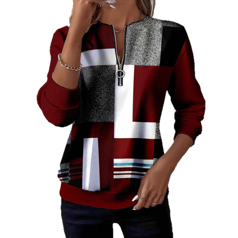 Printed sweater casual sweatshirt top m302179