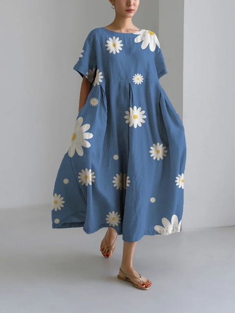 Linglong Linen Short Sleeve Women's Dress M300183