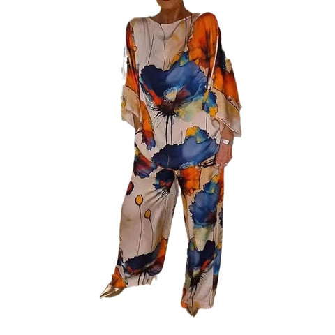 Urban casual elegant broken card one-word collar loose print batman shirt m301528