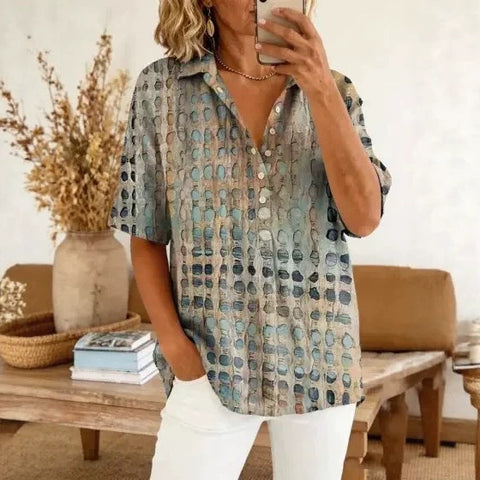 Summer shirt button-down collar pullover top m302960