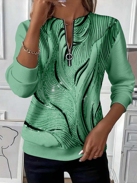 Printed sweater casual sweatshirt top m302179